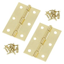 2 X Brass Door Hinges 3 inch