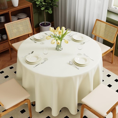 Zdada cream round table - round, cloth