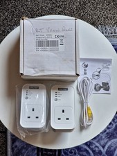 2 x BT Arcnet Powerline Adapters with Passthrough Socket + 2 x Ethernet Cables
