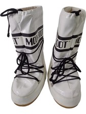 Moon Boot Original Snow Boots Women's Size UK 7 White Vinyl Insulated Winter