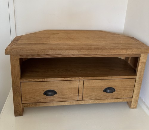 Solid oak corner stand - oak, tv