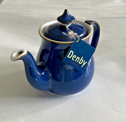Denby imperial blue teapot new - blue,
