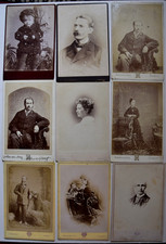 Nine Victorian Cabinet Card, Photographs.