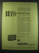 1953 Ferguson 500 Radiogram Ad - Brass should be brassy