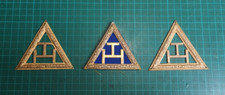 3 x Gold Coloured Large Triangles for Royal Arch Chapter Regalia (549)