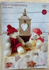 STYLECRAFT PATTERN 9356 FOR SHEEP TOYS & CHILDS HAT IN DK ~ SIZE SHEEP 13” TALL