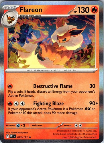Flareon 013 131 holo rare - flareon, 013/131