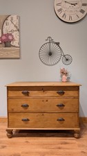 Antique Pine Vintage Victorian Chest of Drawers Sideboard