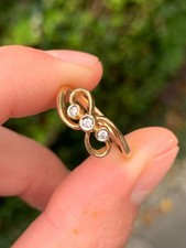 14ct gold diamond 3 stone ring