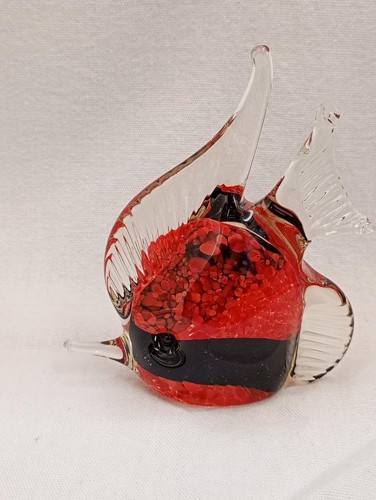 Hand blown glass angel fish - glass,