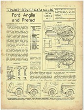 FORD ANGLIA E04A & PREFECT E93A '38-47 MOTOR TRADER TECH DATA & SERVICE BULLETIN