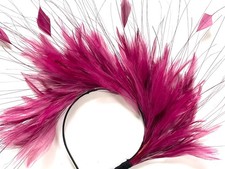 Pink cerise feather - , fascinator