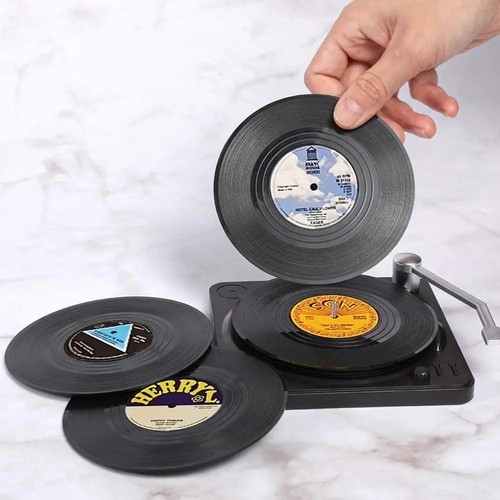 Set vinyl record coasters - of, 6
