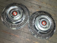 2x NOS 14" 1960's Aluminium Styla Wheel Trim Cover Hub Cap Caravan Clip On