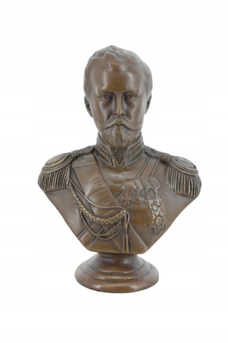 Bronze bust tsar nicholas ii - bronze,