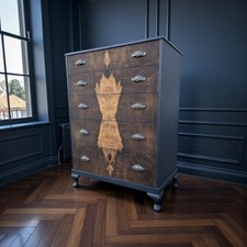 Vintage Art Deco Blue Chest of