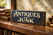 Antiques sign wooden vintage