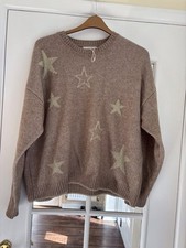 BNWOT Ladies Light Brown Star Print Jumper, M&S, Size XL, GS206