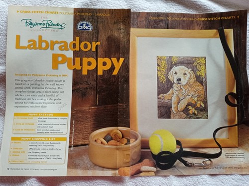 Labrador puppy cross stitch - labrador,