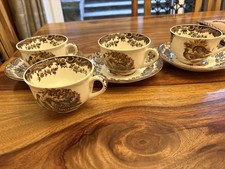 Vintage Royal Worcester ‘Palissy ‘ Game Series Cups And Saucers VGC