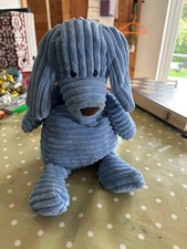 Used and retired Jellycat  15" cordy roy puppy Dog Plush in blue corduroy