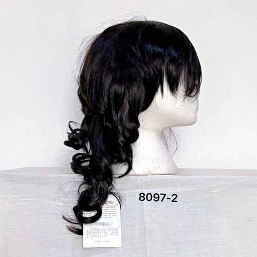 Unisex long black curly - long,