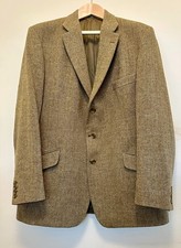 Classic Hackett  Herringbone Brown Tweed Jacket 44L  Very Good Condition