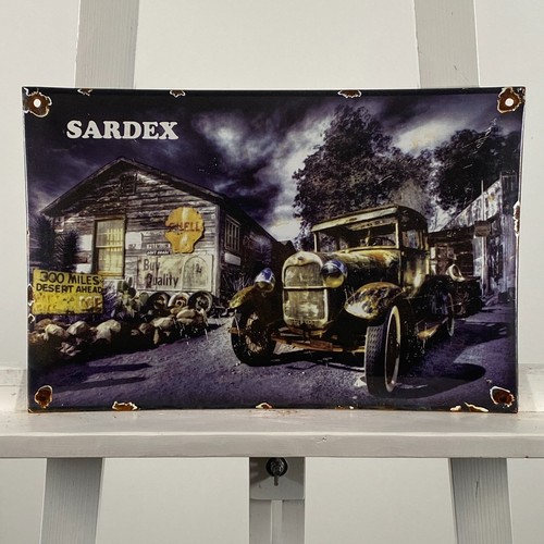 Shell enamel sign 38x25cm - shell,
