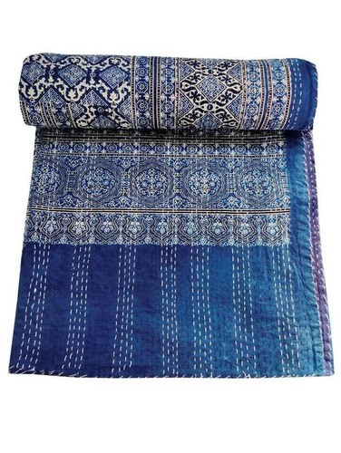 Indian ajrakh print throw - ajrakh,