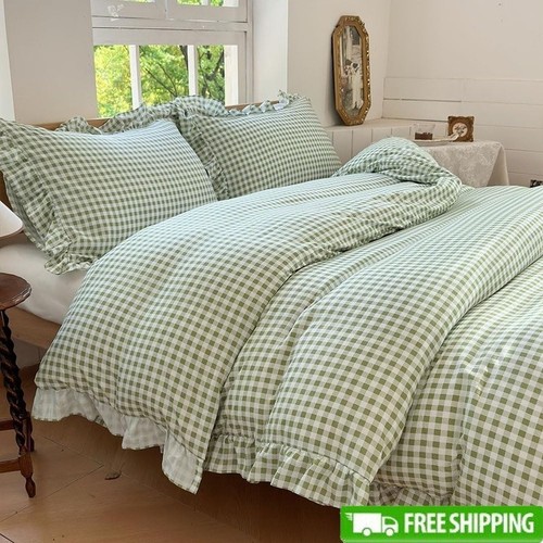 Vintage gingham duvet cover - gingham,