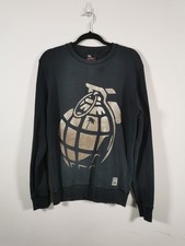 Trainer Spotter Sweatshirt Faded Black size Large Gold Grenade Palm