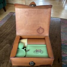 RARE FIND VINTAGE BANDALASTA PICNIC BOX FOR ONE IN LEATHER CARRYING CASE.
