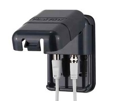 MAXVIEW BLACK ANTHRACITE WEATHERPROOF SIDE ENTRY GLAND SATELLITE F & AERIAL COAX
