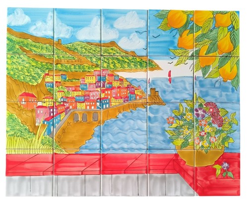 Hand painted ceramic mosaic - ceramic,