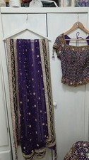 Lengha Choli Size: Small Heavy Embroidery and Diamanté Work With Lovely Scarf