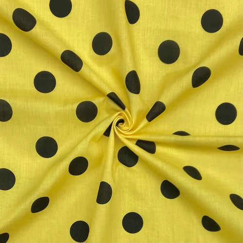 Yellow black polka dot - yellow,