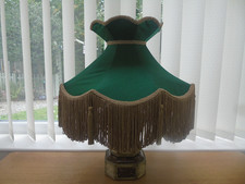 EXQUISETLY MADE LARGE EMERALD GREEN & GOLD STANDARD LAMP SHADE  18" (46cm) DIAM,