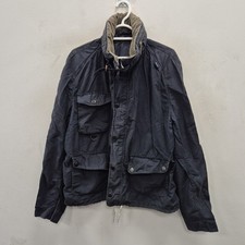 Barbour Casual Amphibian Spey D Ring Navy Country Fishing Coat Jacket Size XL