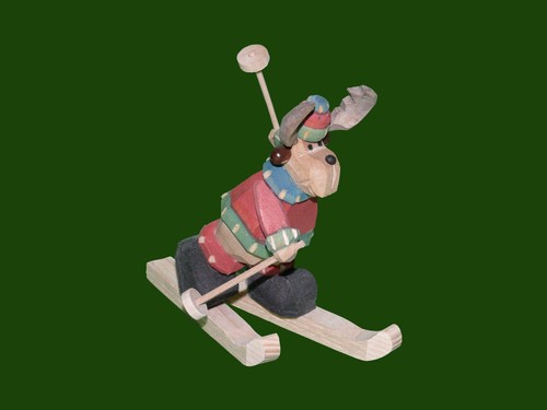 Wood figure moose - figure,