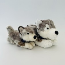 Keel Toys Soft Toy Cuddly Plush Husky Dog Puppy Bundle X2 Stuffed Animal Plushie