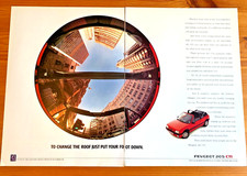 PEUGEOT 205 CTi GTi CABRIOLET  FRAMEABLE COLLECTIBLE ORIGINAL CLASSIC CAR ADVERT