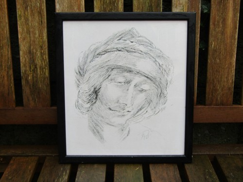 Original vintage pen sketch - original, on