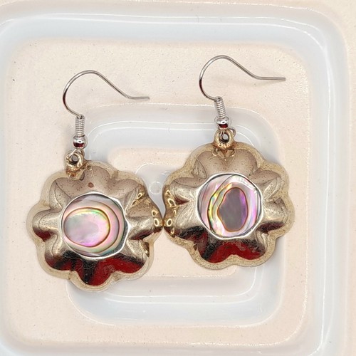 Abalone drop earrings vintage - abalone,