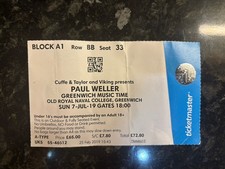 3x Paul Weller Concert Ticket