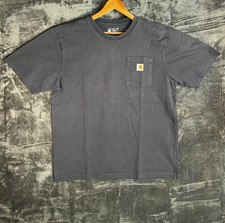 Carhartt K87 Loose Fit Pocket T-Shirt Blue Size L Heavyweight Workwear Tee