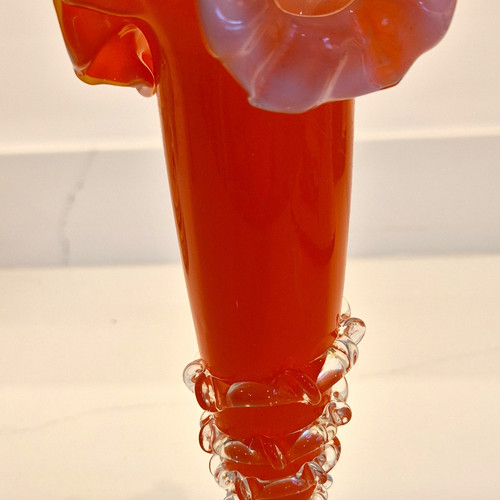 Orange clear art glass - &,