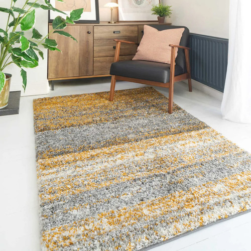 Yellow stripe mottled shaggy - stripe,
