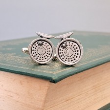 Vintage cufflinks stainless steel spiral hole design LL-260
