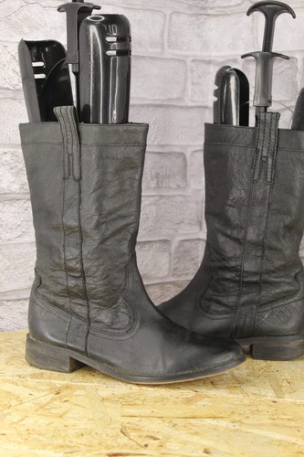 Black leather pull biker - black,