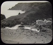 Glass Magic Lantern Slide KYNANCE COVE C1900 VICTORIAN PHOTO CORNWALL